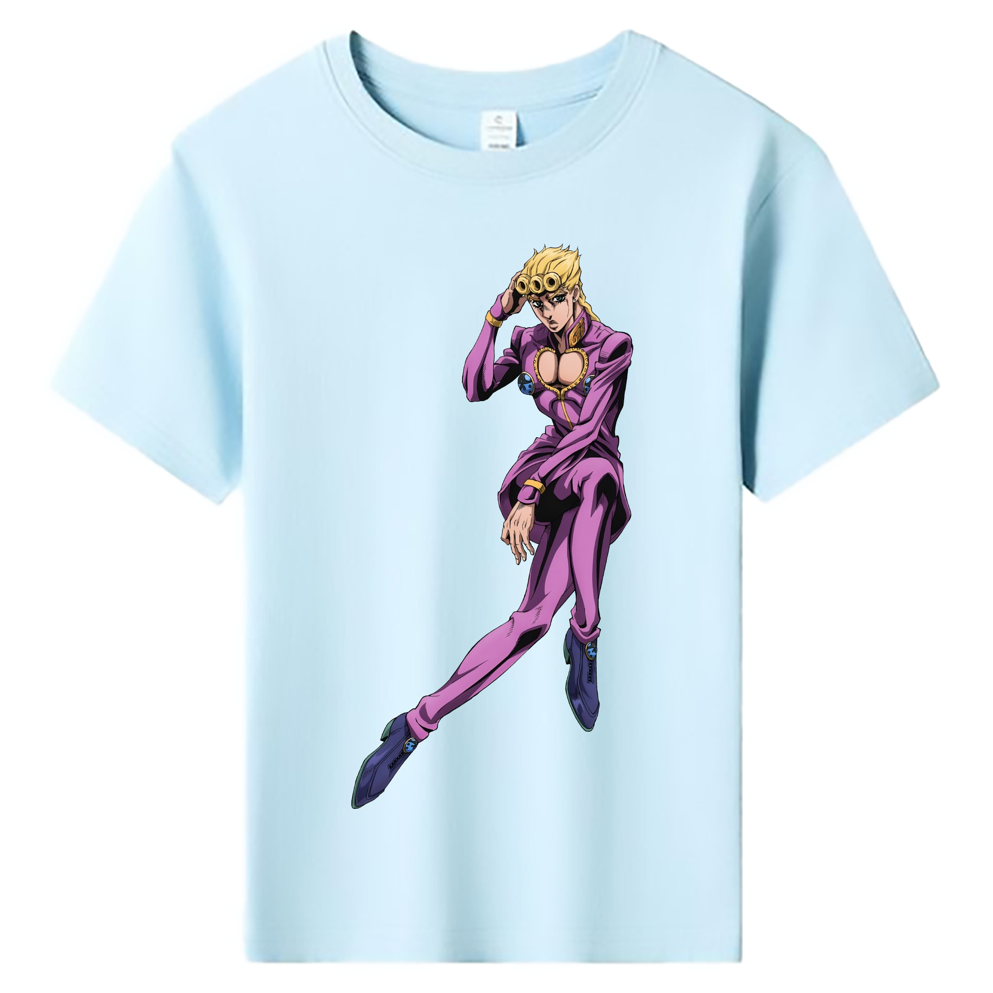 （画像用） ジョジョの奇妙な冒険 ジョルノ?ジョバァーナ JoJo's Bizarre Adventure Giorno Giovanna 綿100％キッズTシャツ（フロントプリント）